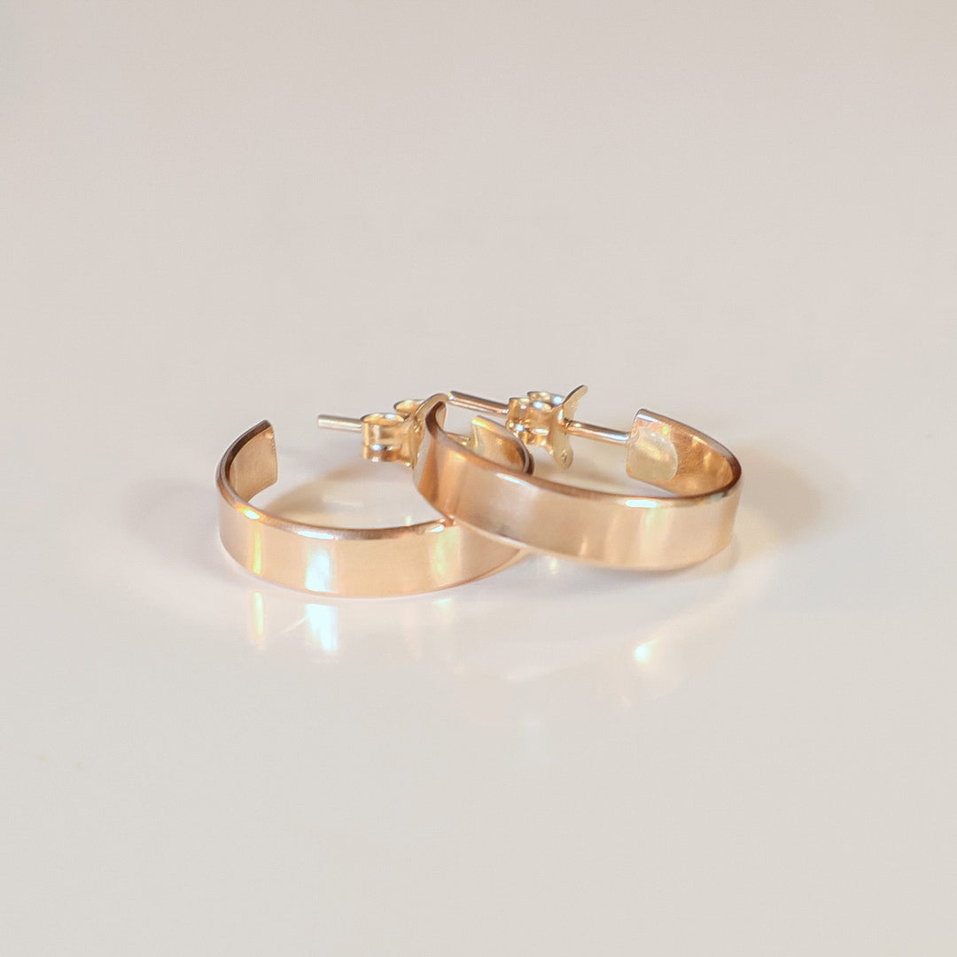 bold hoop earrings polished or textured in sterling silver or 14k gold filled