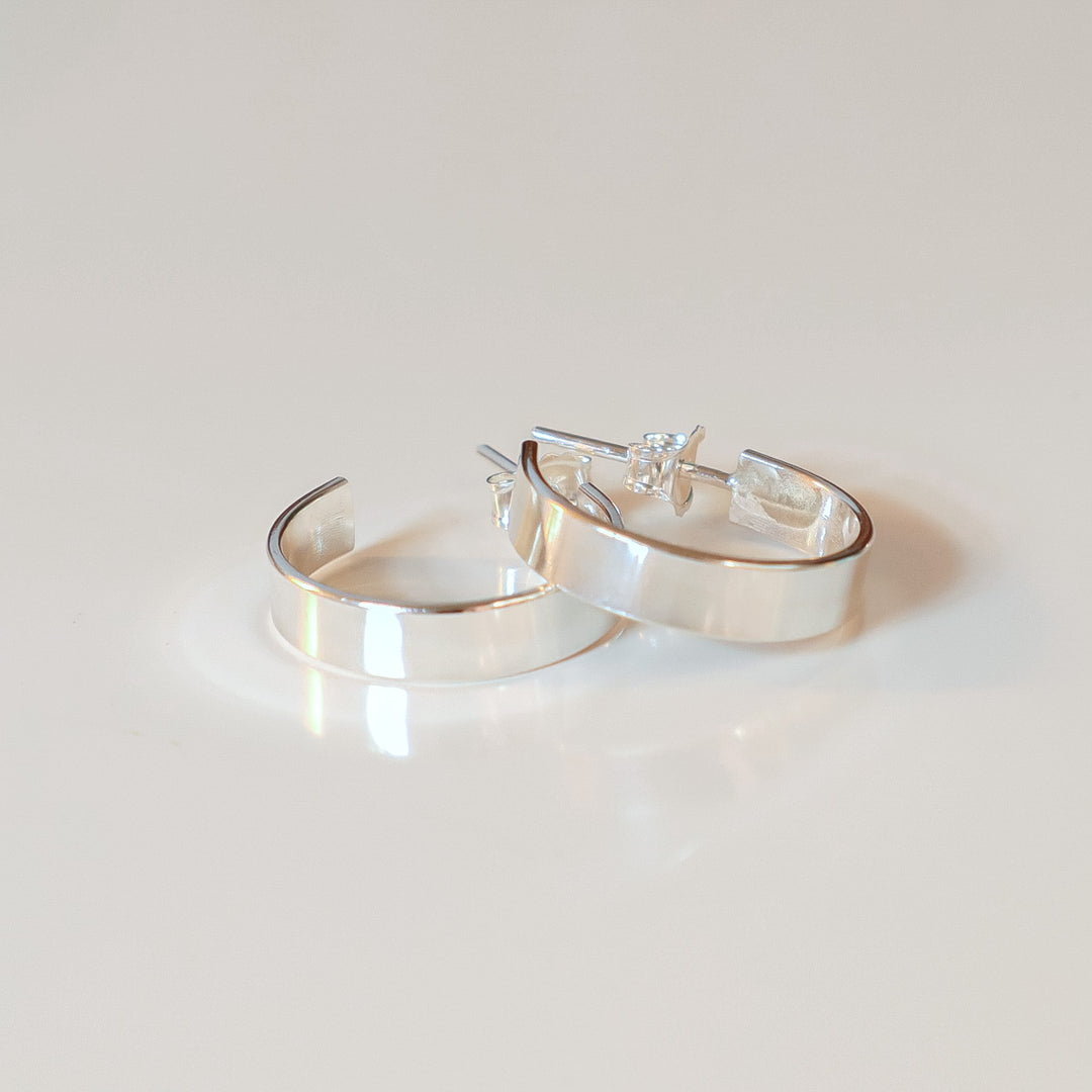 bold hoop earrings polished or textured in sterling silver or 14k gold filled