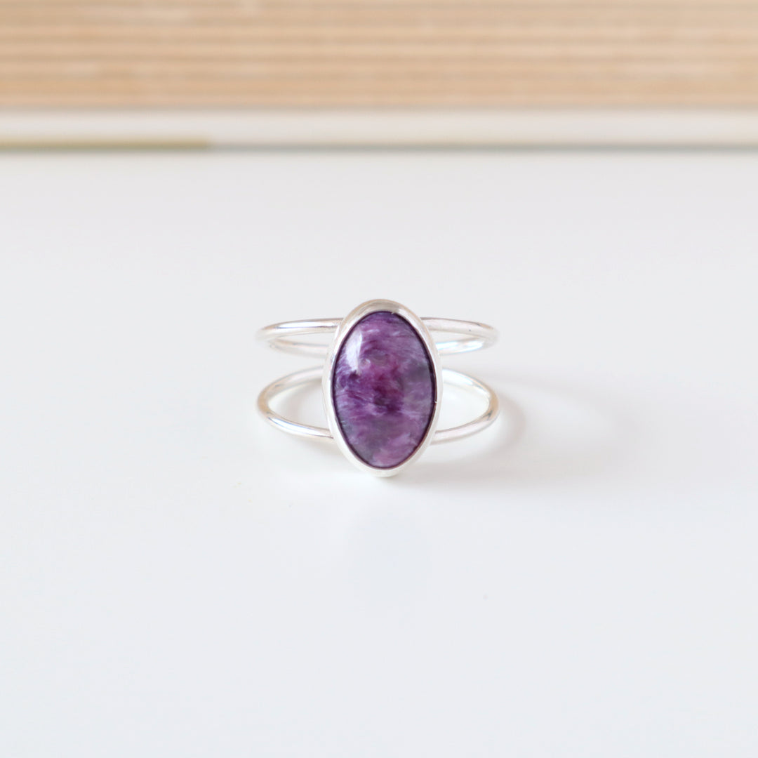 One of a Kind Charoite Ring - Size 8.5