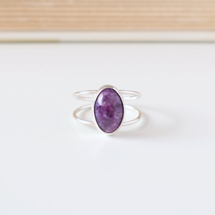 One of a Kind Charoite Ring - Size 8.5