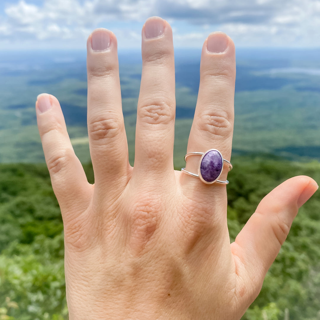 One of a Kind Charoite Ring - Size 8.5