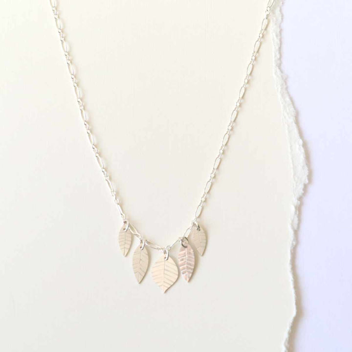 Leaf nature inspired necklace in sterling silver or 14k gold filled