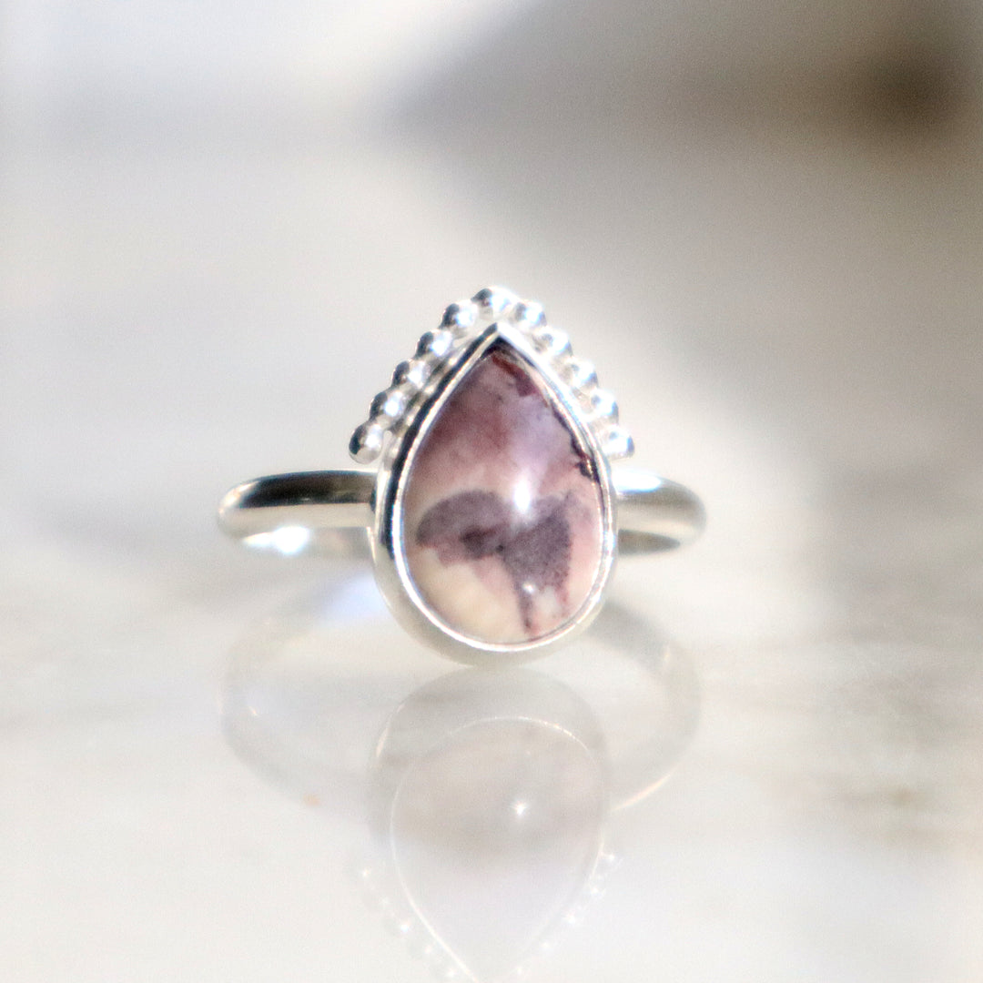 one of a kind sterling silver porcelain jasper ring size 10