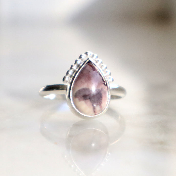 one of a kind sterling silver porcelain jasper ring size 10