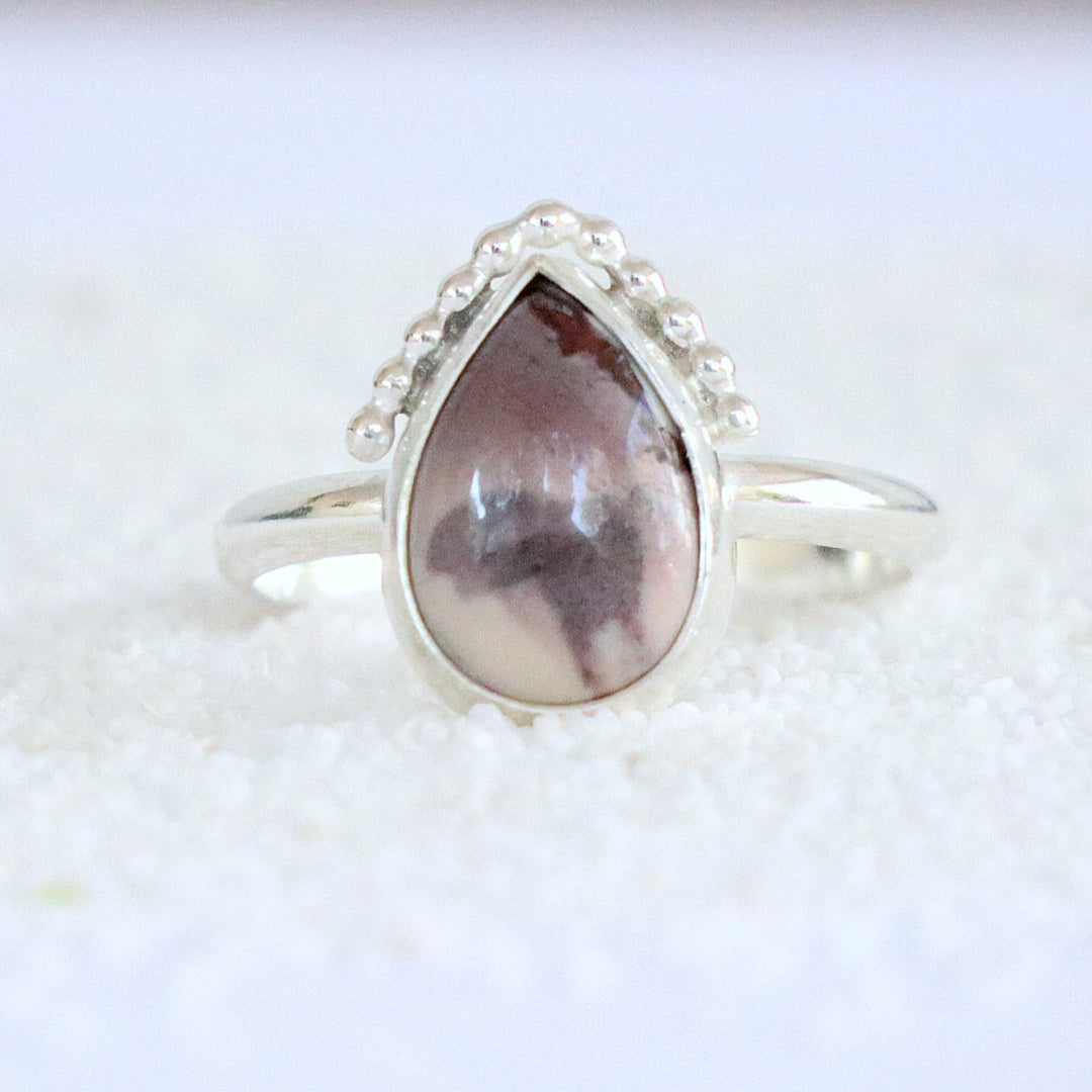 one of a kind sterling silver porcelain jasper ring size 10