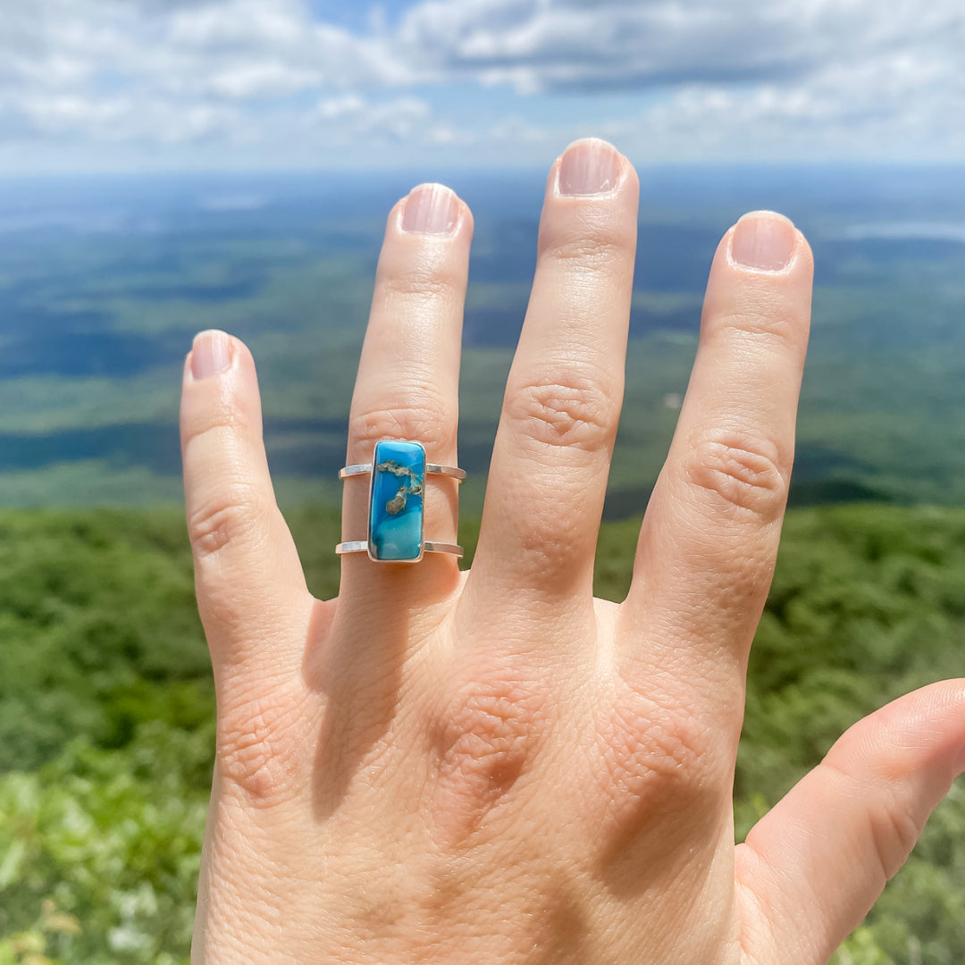 One of a Kind Kingman Turquoise Ring - Size 7