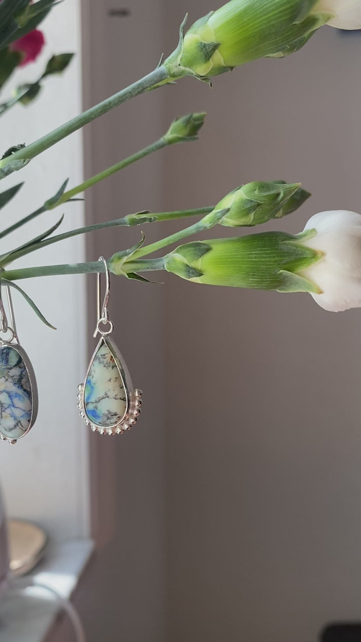 One of a Kind Blue Horizon Azurite Earrings