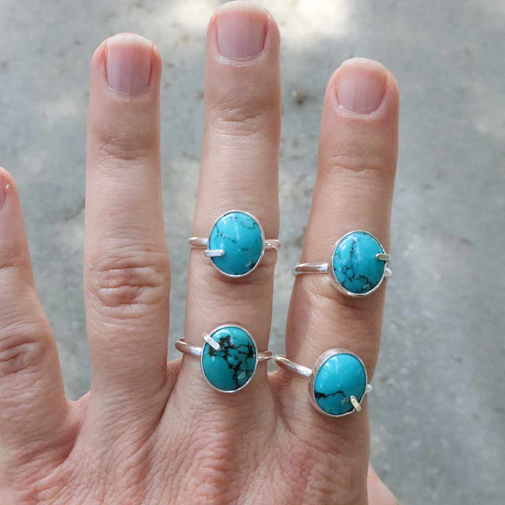 One of a kind sterling silver turquoise ring