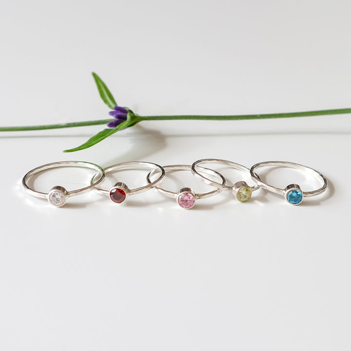 CZ colored stacking rings birthstone ring twinkle rings