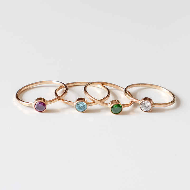 CZ colored stacking rings birthstone ring twinkle rings