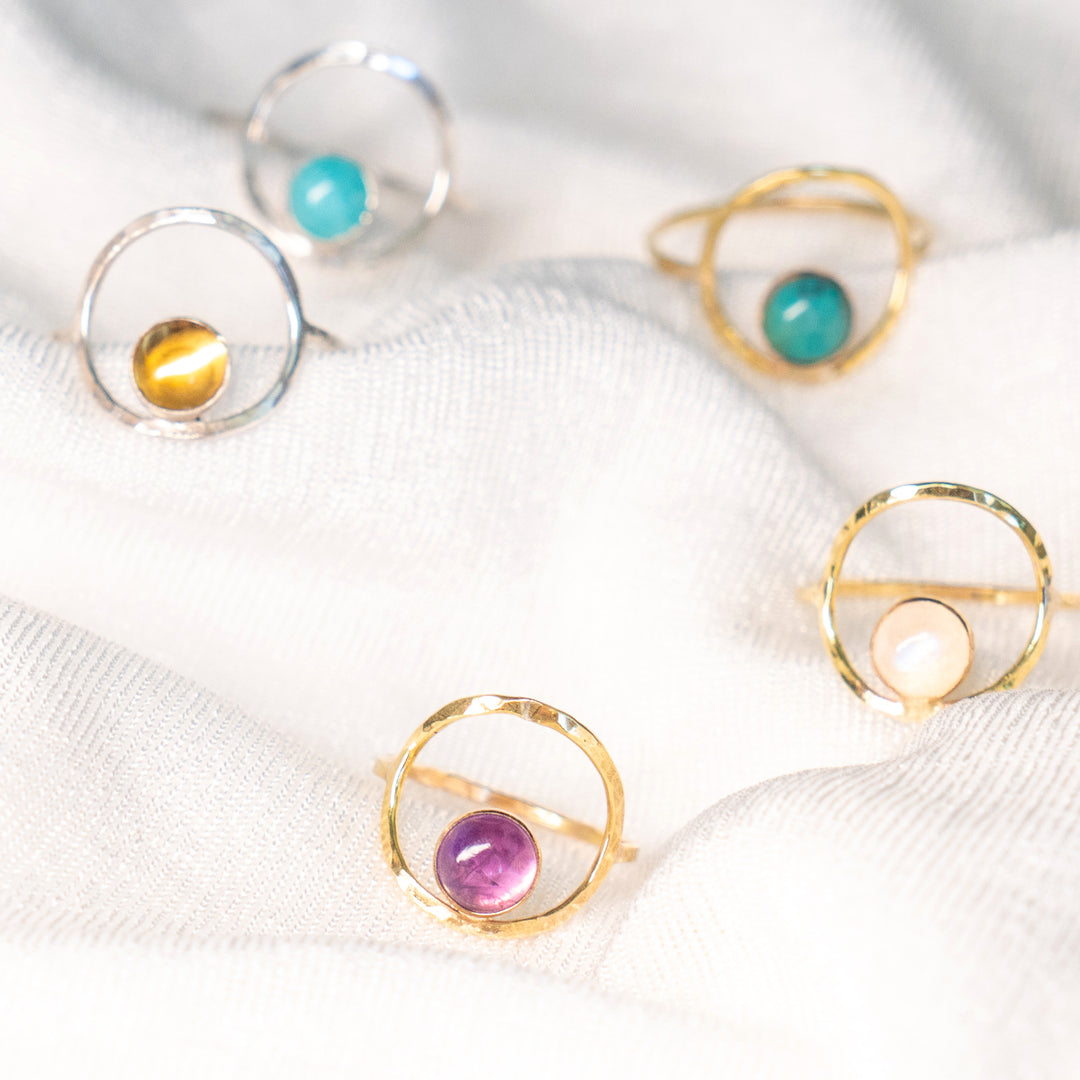 Circle Stone Ring in 14k Gold Filled