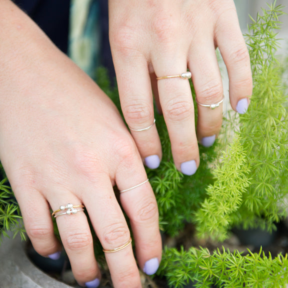 Twisted wire stacking ring in sterling silver or 14k gold filled by Blossom and Shine