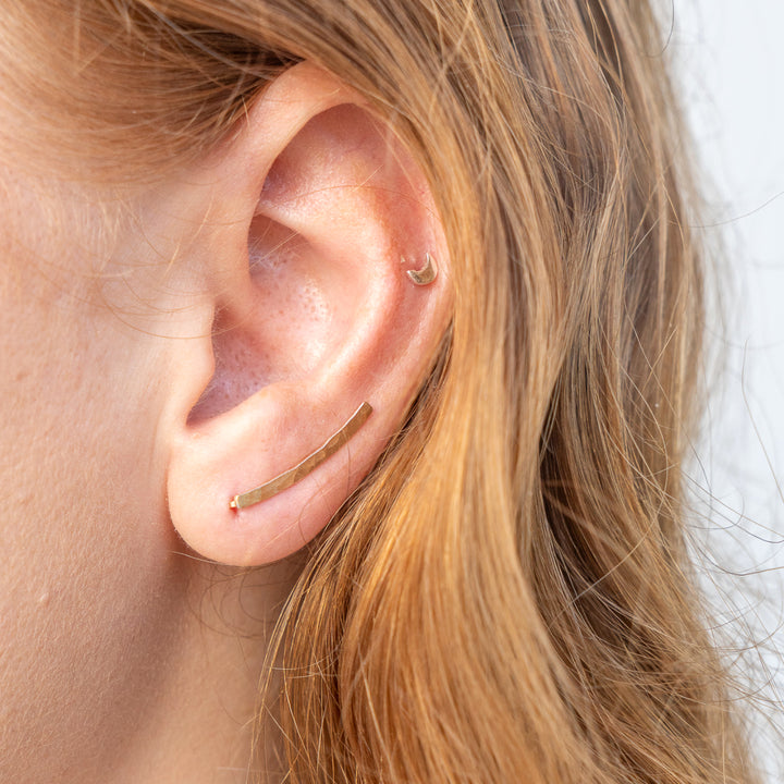 Sterling silver and 14k gold filled ear climber earrings