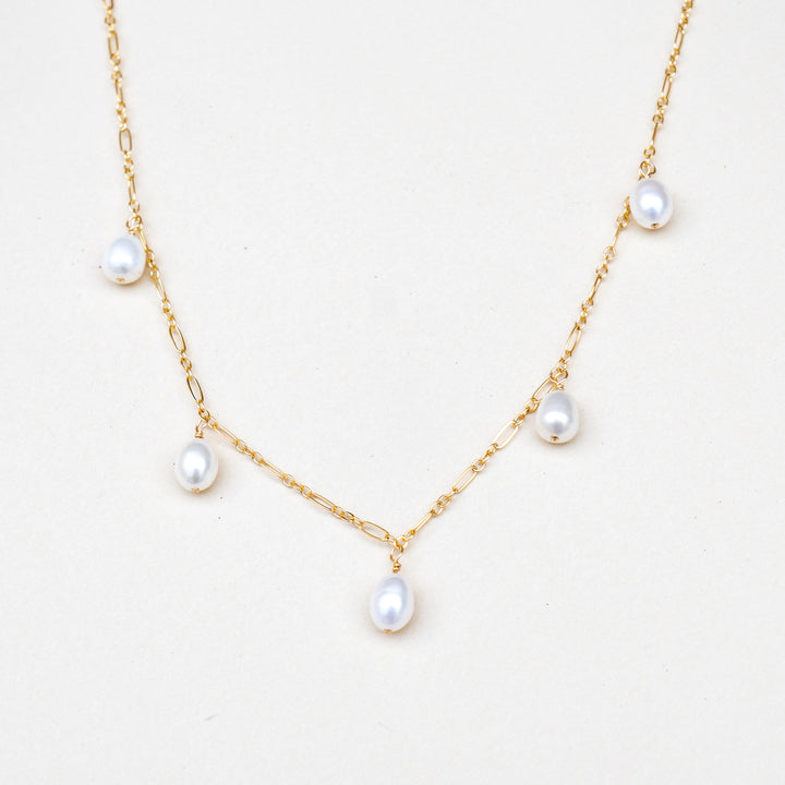 freshwater pearl necklace in sterling silver or 14k gold filled