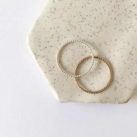 Twisted wire stacking ring in sterling silver or 14k gold filled by Blossom and Shine